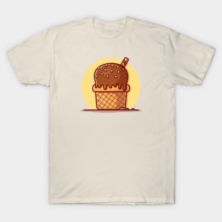 Ice Cream Scoop Cartoon Vector Icon Illustration T-Shirt